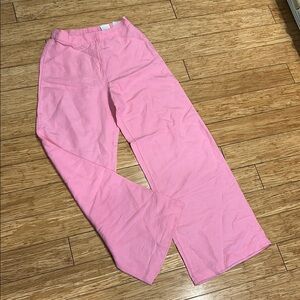 H&M Scandi Girl Valentine Pink Wide Leg Linen Blend Trousers US 4 NWOT